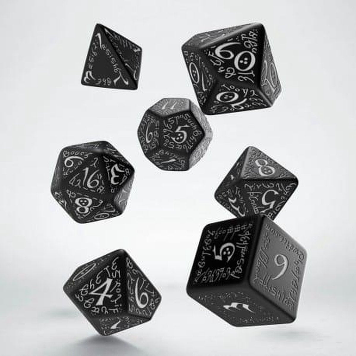 Polydice Set Q-Workshop Elvish Black White