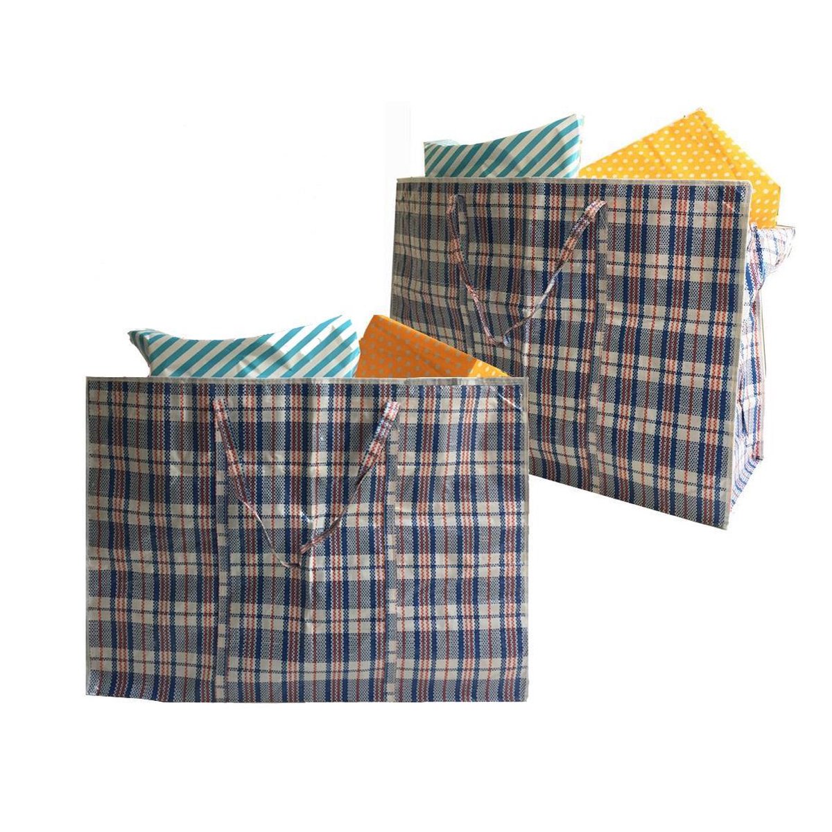 MixMamas Big Shopper Boodschappentas - 60 x 50 cm - Set van 10 - Blauw