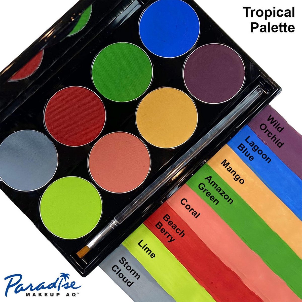 Mehron Paradise Makeup Tropical Palette 8 colors