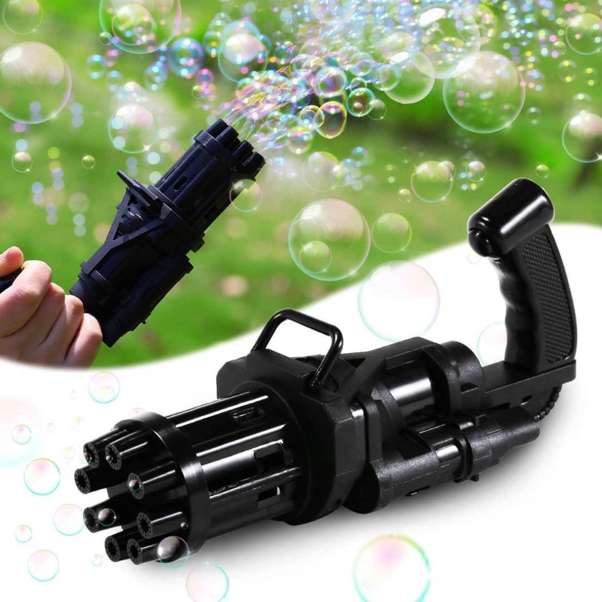By Noga @ Bubble Blaster - Bellenblaas pistool elektrisch - Bubble Gun - Bellenblaas navulling - Bellenblaasmachine voor kinderen - Zwart
