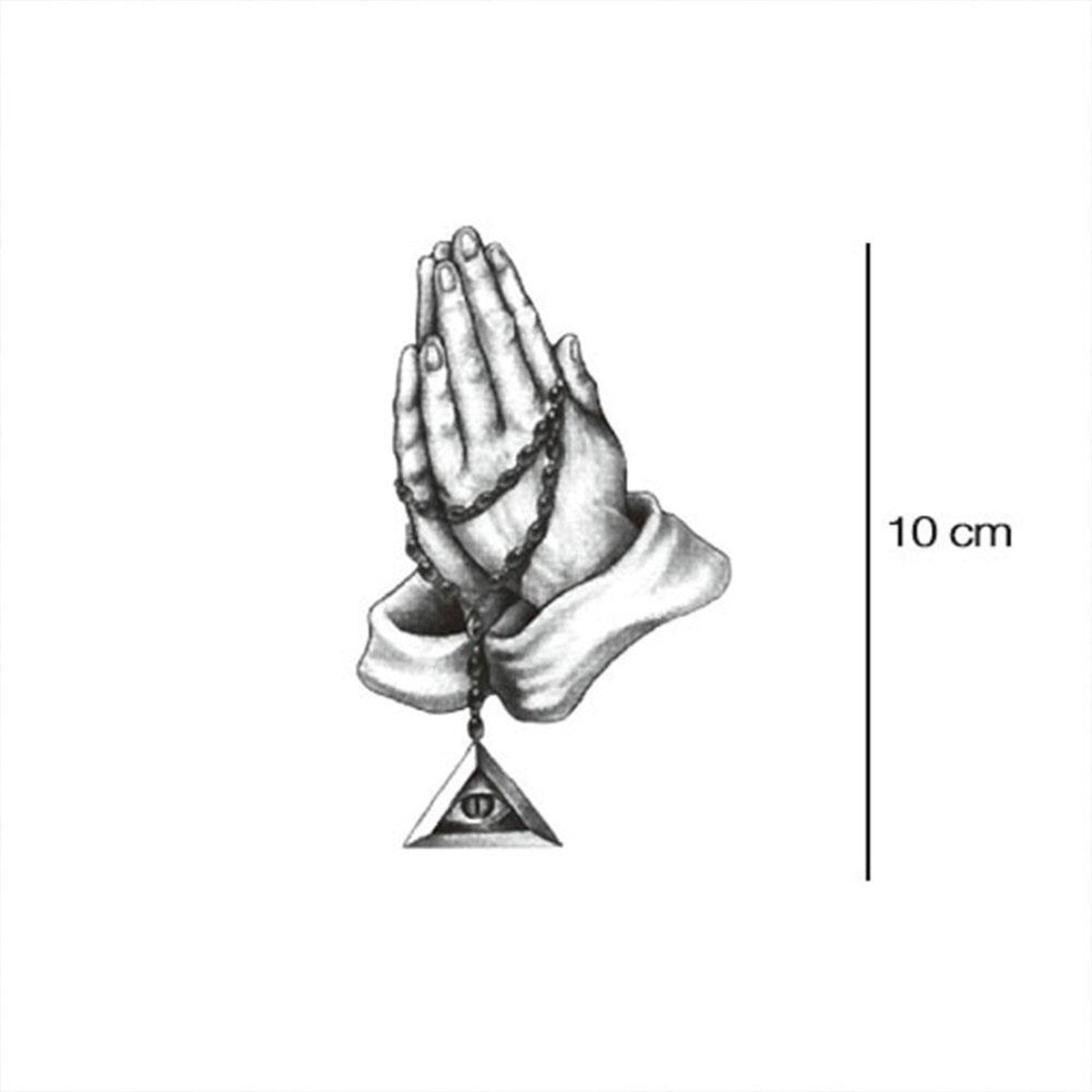 Biddende handen plaktattoo | 2 stuks
