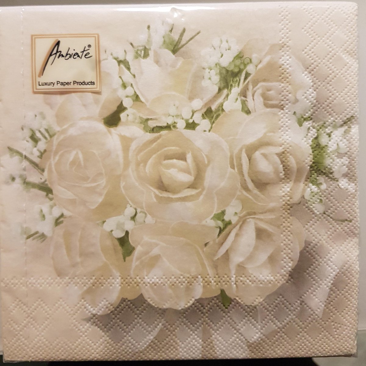 servetten witte rozen