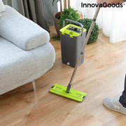 InnovaGoods wringbare mop met emmer met twee compartimenten - Dweil - Dweilset - Dweilen & vloerwissers - Dweilsysteem - Dweilen