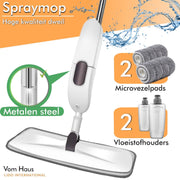 Aurora - Spraymop - Vloerwisser - 42cm wisbreedte - RVS - Wit
