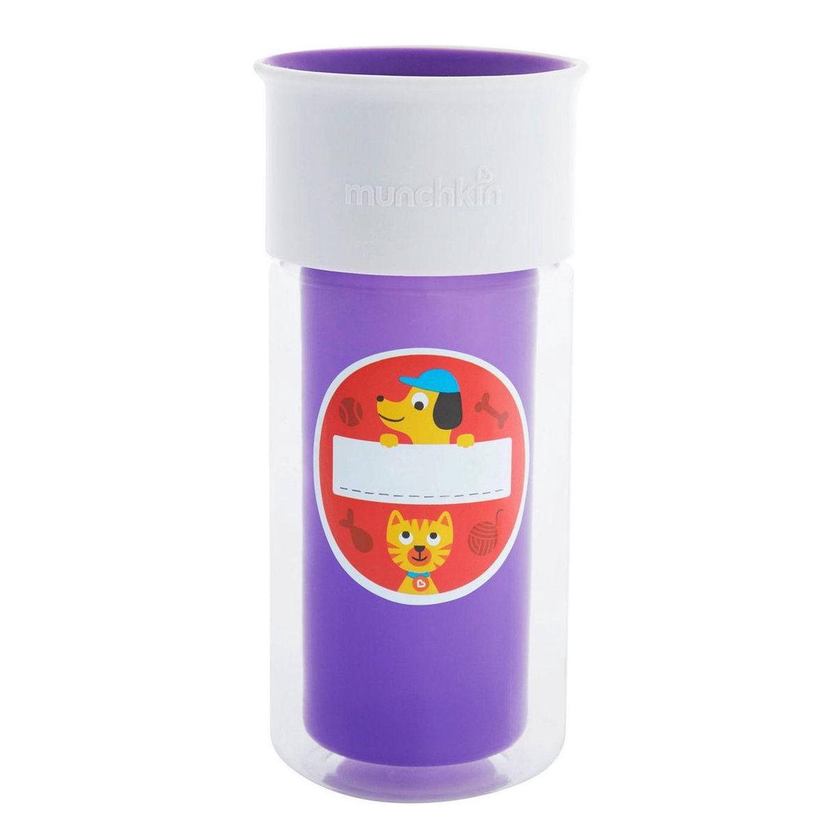 Munchkin Miracle 360 Isolerende Drinkbeker - Met personalisatie Sticker - Paars