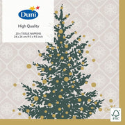 Duni Servetten Trees In Gold 3-laags 24 X 24 Cm Papier 20 Stuks