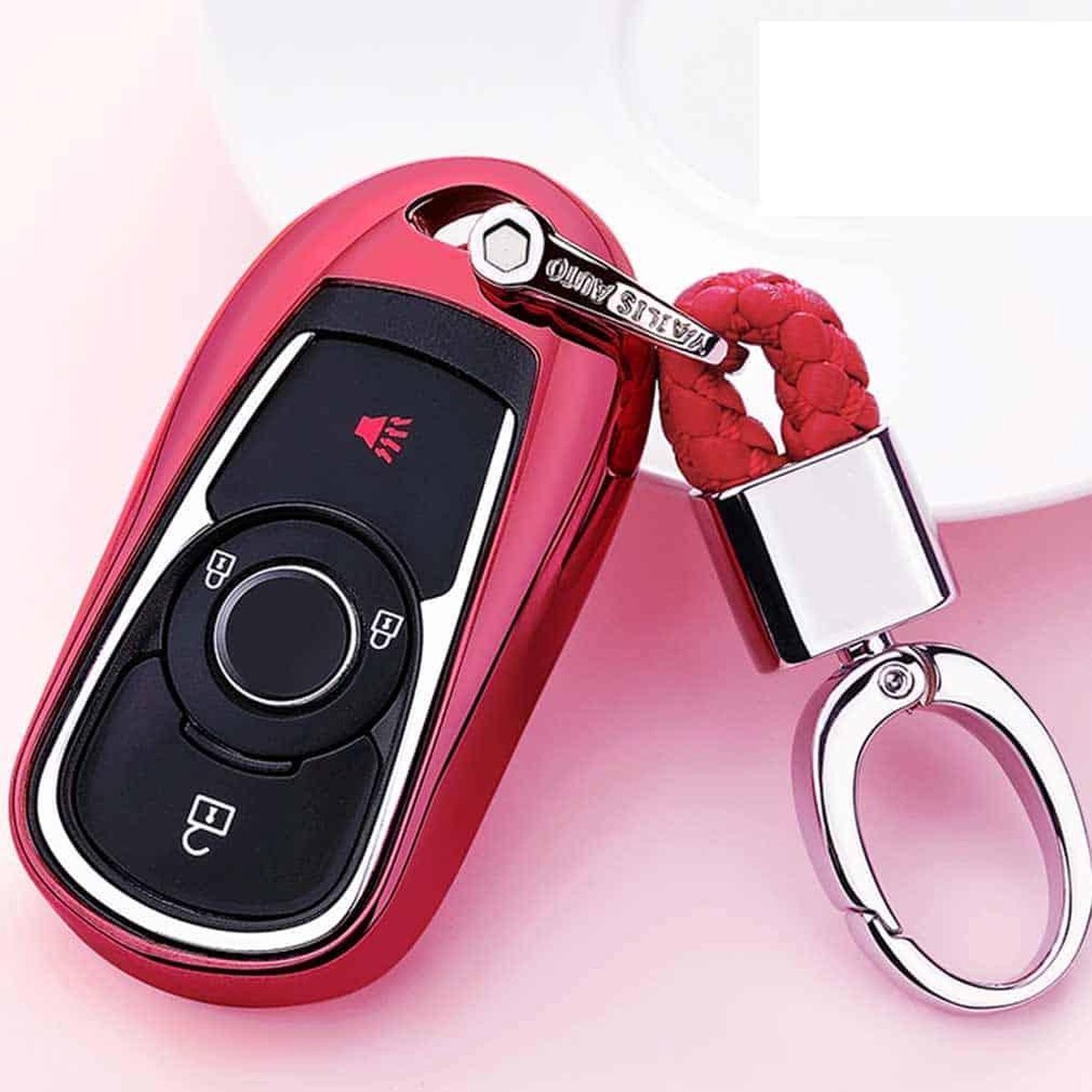 Galvaniserende TPU autosleutelbehuizing met enkele schaal met sleutelring voor BUICK Hideo / VERANO / Regal / Lacrosse / Excelle / ENVISION (rood)