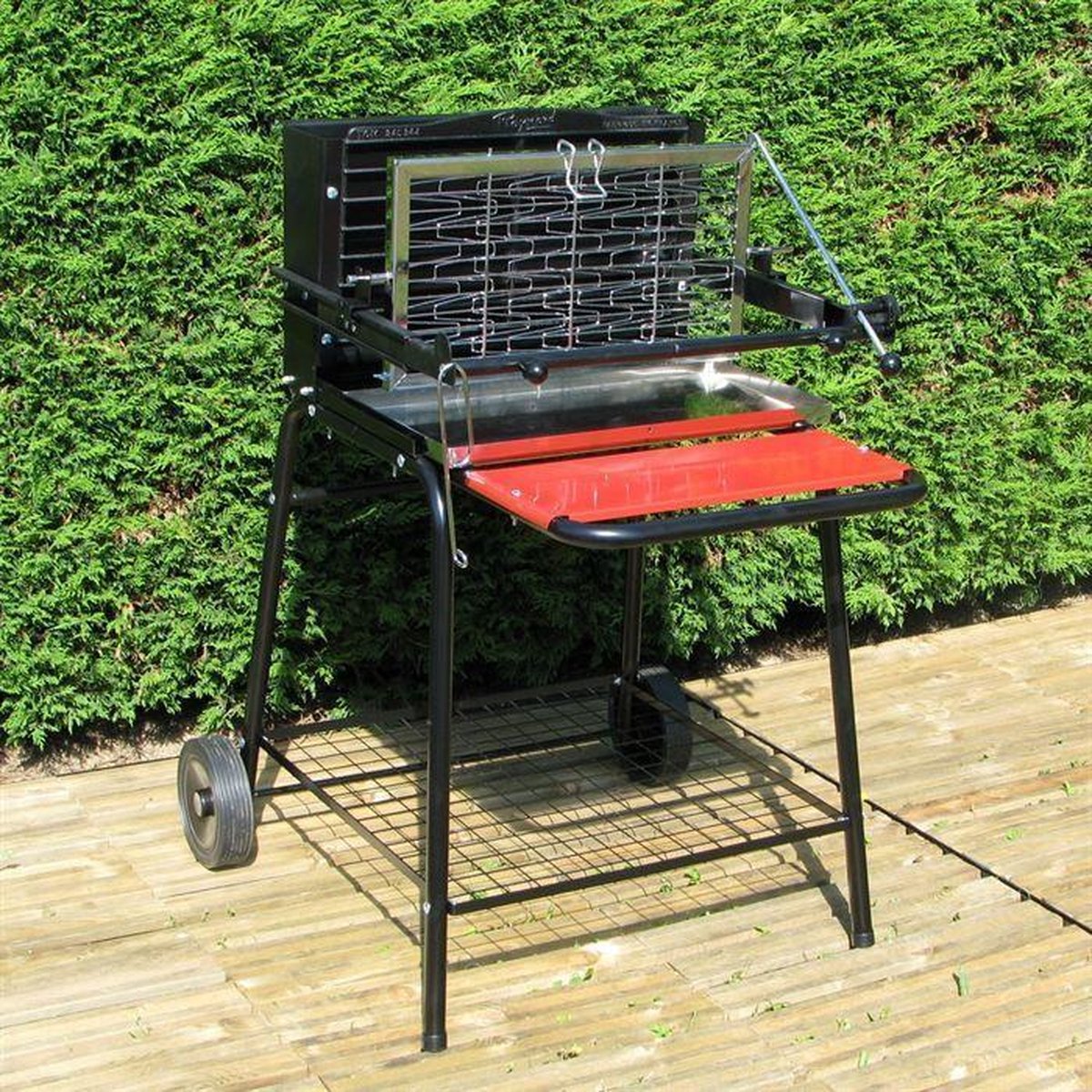 Raymond-barbecue - verticaal koken met houtskool
