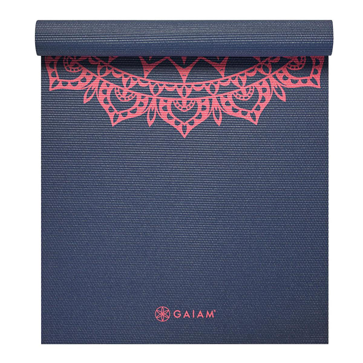 Gaiam - Navy Fleur Marrakesh Yoga Mat - 3mm