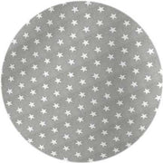 MixMamas Rond Tafelkleed Gecoat - Ø 160 cm - Sterren - Grijs / Wit