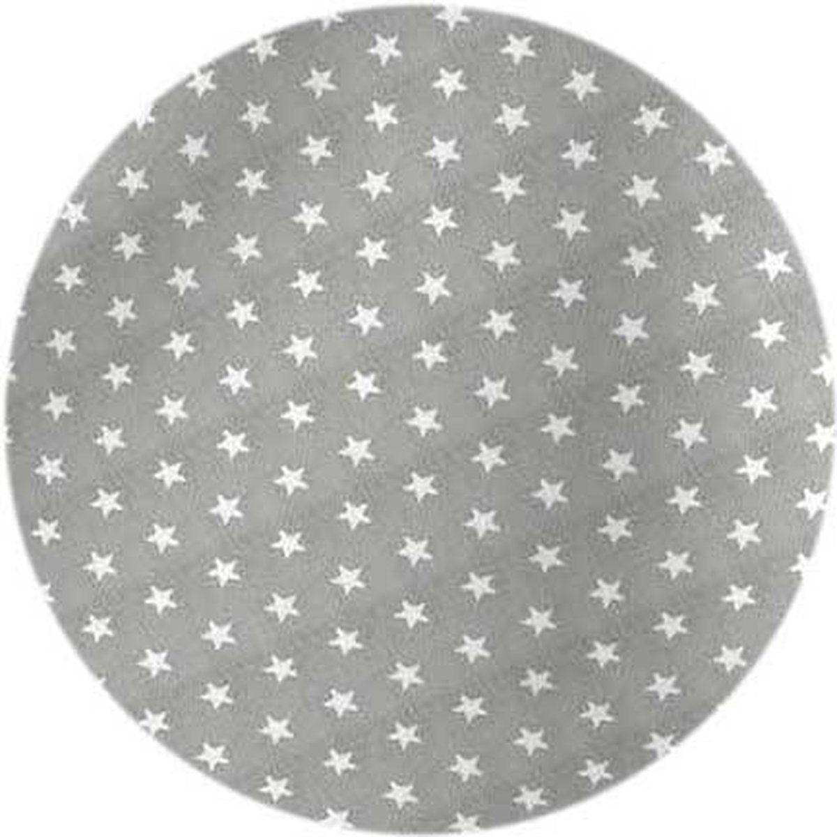 MixMamas Rond Tafelkleed Gecoat - Ø 160 cm - Sterren - Grijs / Wit