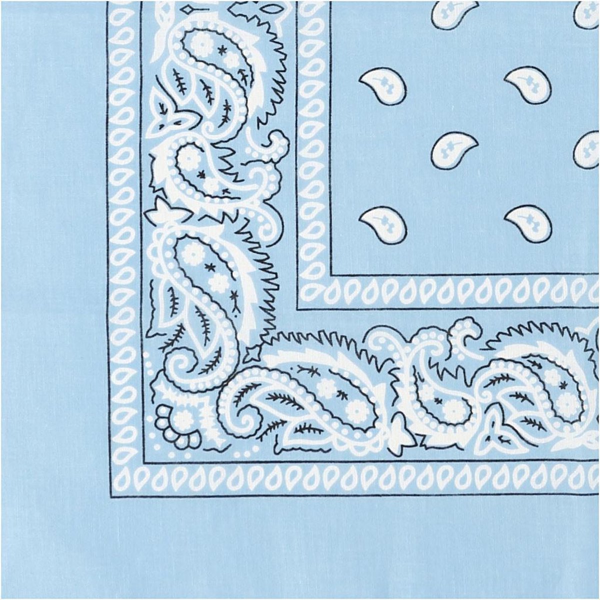 Bandana Paisley lichtblauw licht blauw - 100% katoen - light blue - Cotton - zakdoek - hoofdband - sjaaltje - accessoire - carnaval