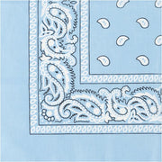 Bandana Paisley lichtblauw licht blauw - 100% katoen - light blue - Cotton - zakdoek - hoofdband - sjaaltje - accessoire - carnaval