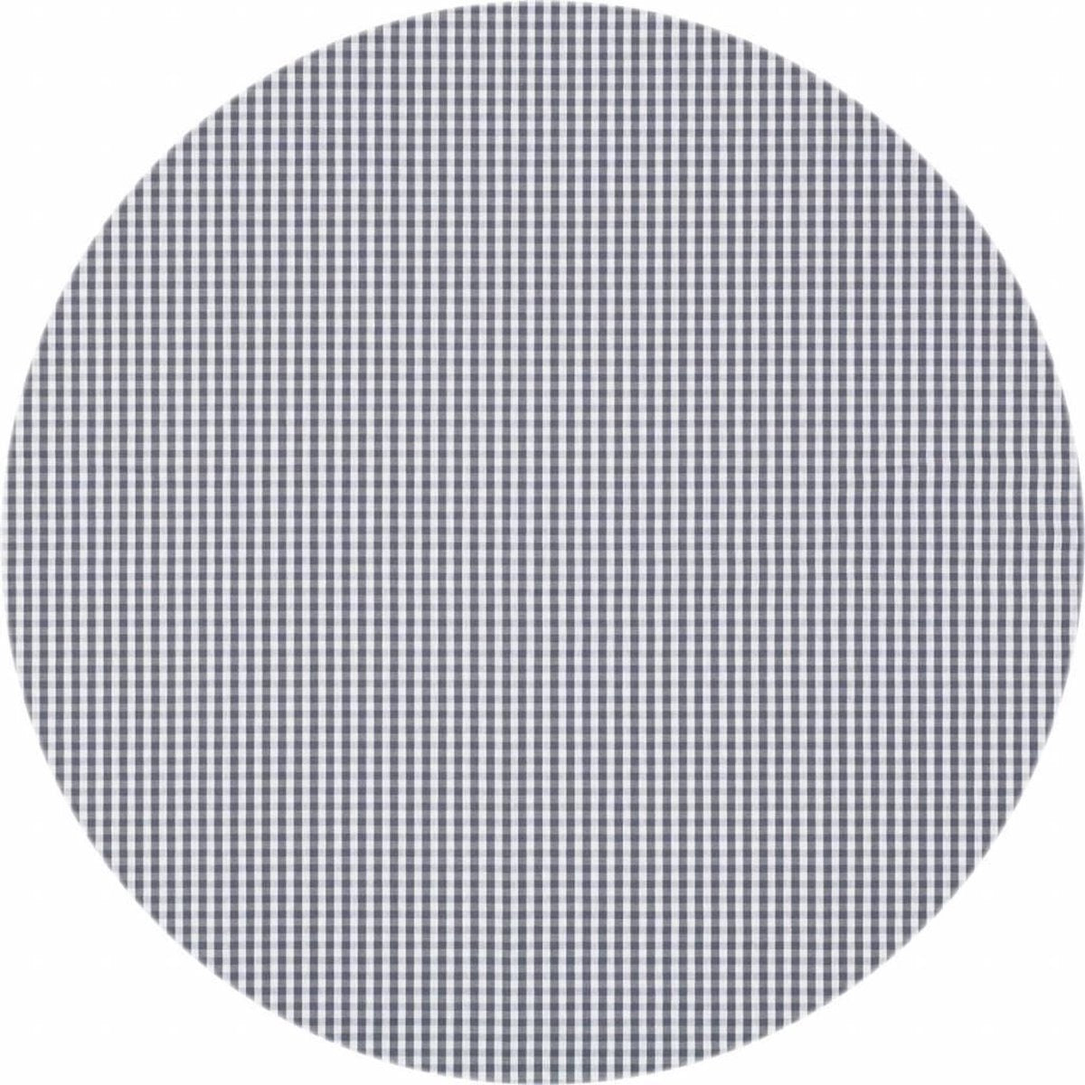 MixMamas Rond Tafelkleed Gecoat - Ø 180 cm - Ruitje - Grijs