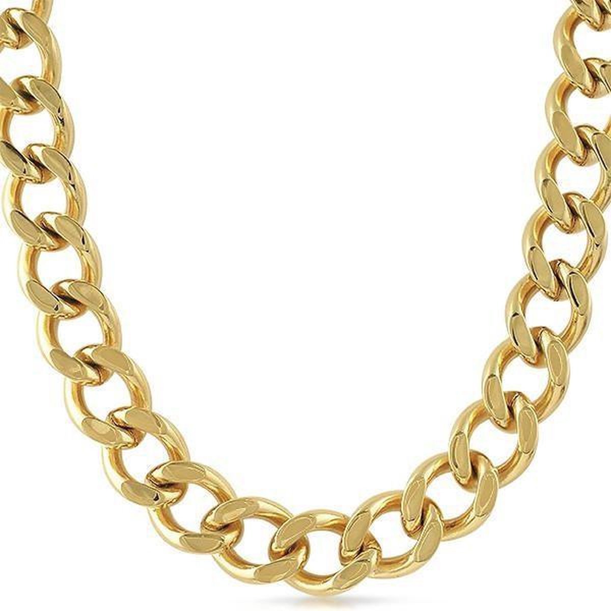 Lange dikke gouden ketting 14mm - schakelketting goud pimp New Kids