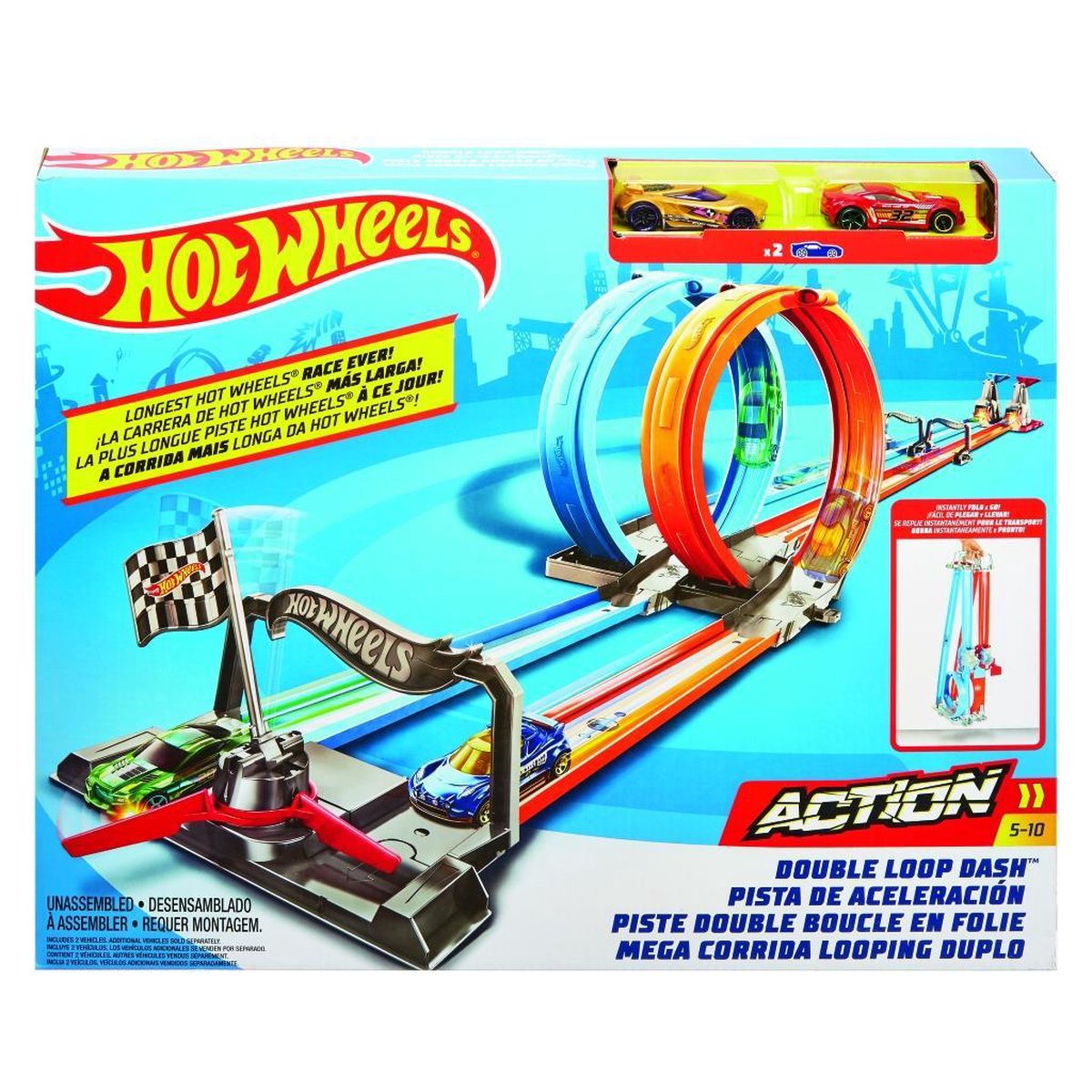 Hot Wheels Action Dubbele Loopingrace Speelset