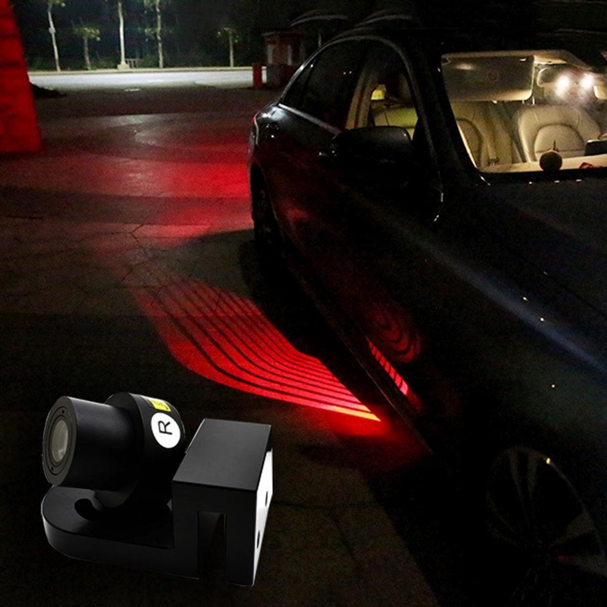 DC 8-36V Ghost Shadow Courtesy Angel Wings Projectielamp Autodeur LED welkomstlichten (rood licht)