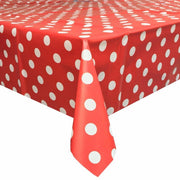 MixMamas Tafelzeil Grote Stip - 140 x 200 cm - Rood/Wit