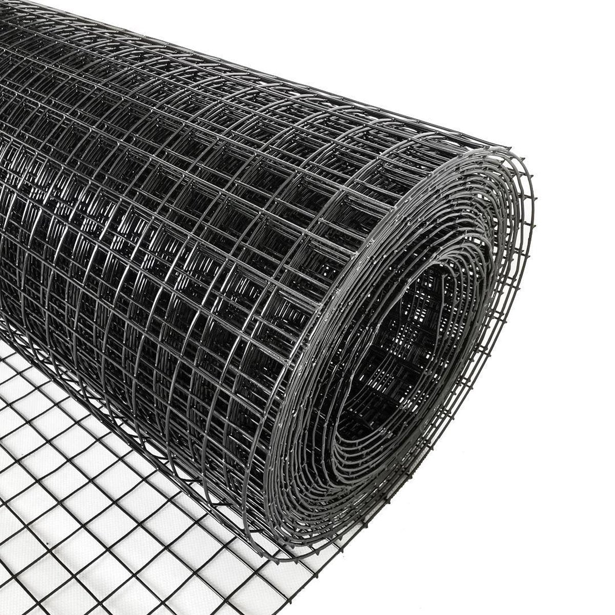 Volieregaas 19 x 19mm 1.5mm 100cm 5m Zwart gepoedercoat RVS
