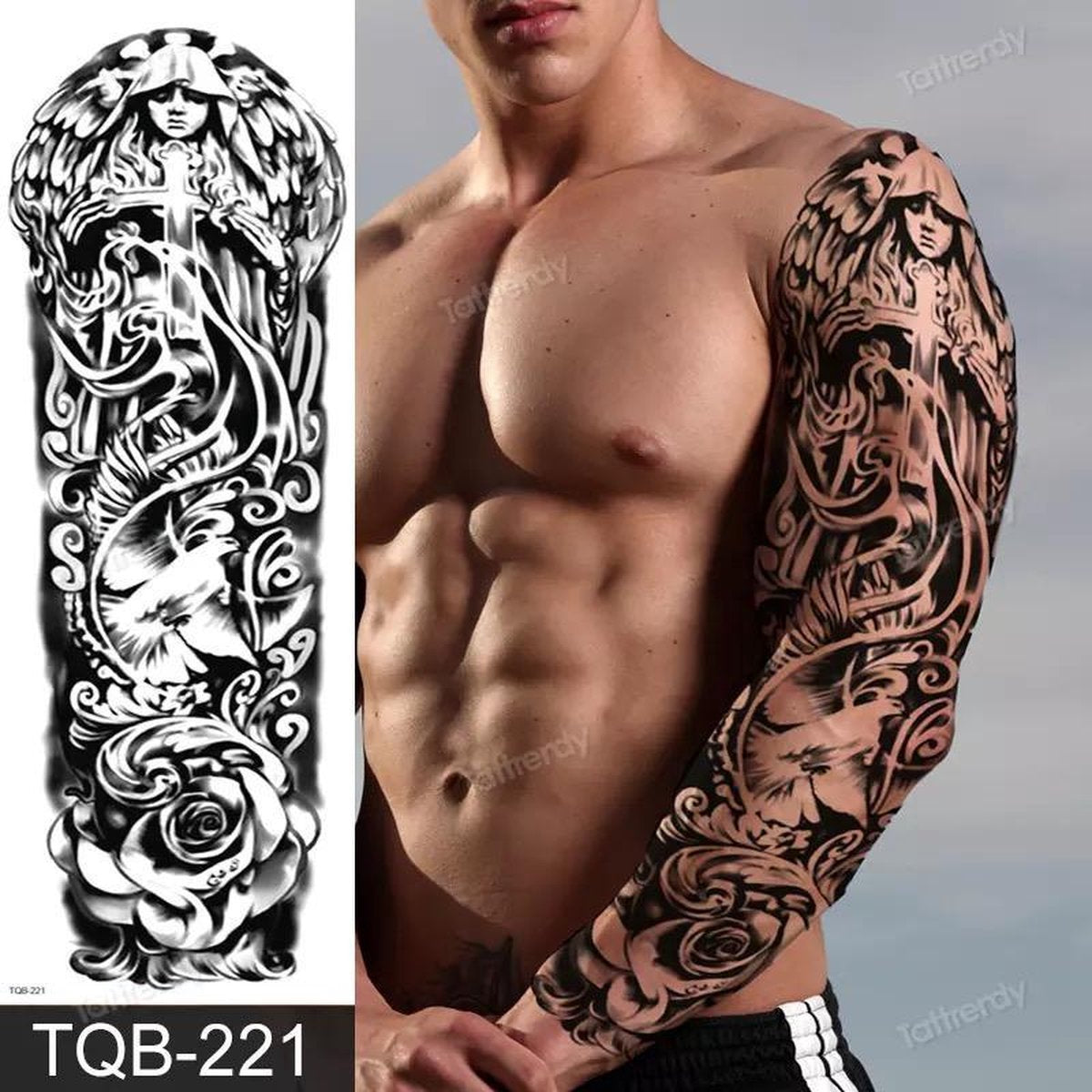 Prachtige Christendom Tattoo | Mooie Neppe Tattoo | Bloem Tatoeage | Tijdelijke Tattoos | Nep Tatoeage | Dames Tatoeage | Temporarty Tattoo | Fake Flower Tattoo | Langdurige Nep Tattoo | Christendom | Gaaf | Cool