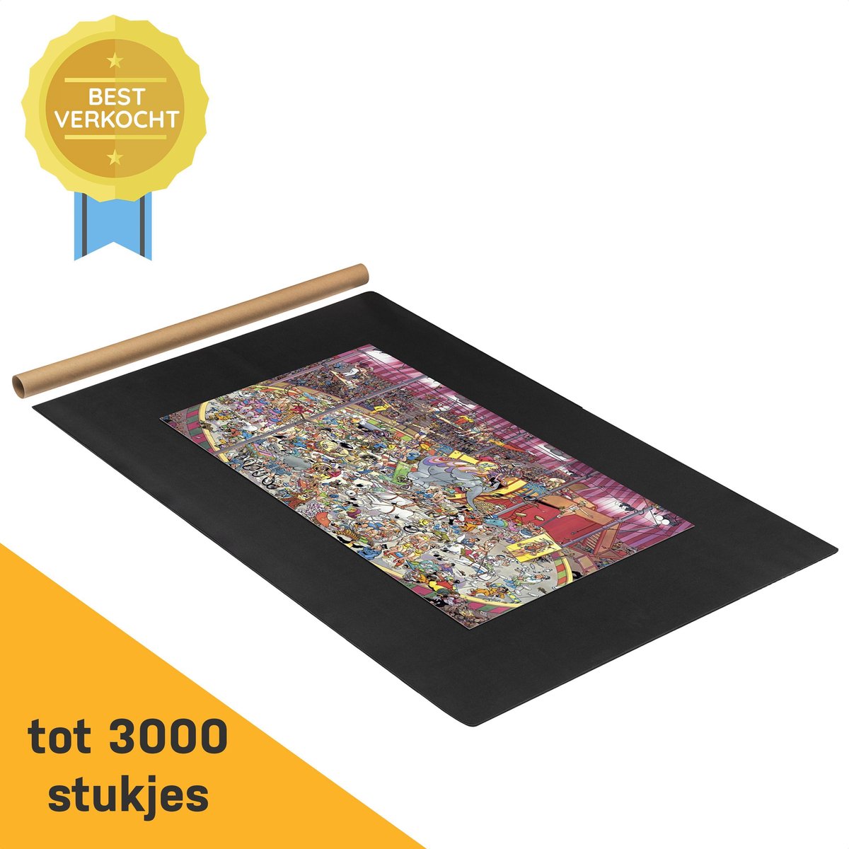 Puzzelmat voor Legpuzzel - Antislip - Puzzelmat 1000 Stukjes tot Puzzelmat 3000 Stukjes - 2 in 1 Puzzelkleed en Puzzel Opbergsysteem - Portapuzzle Puzzelmap - Inclusief Kartonnen Puzzelrol