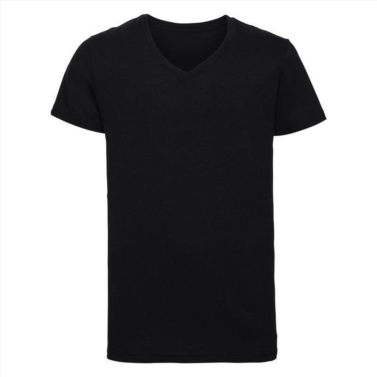 Basic V-hals t-shirt vintage washed zwart voor heren - maat M