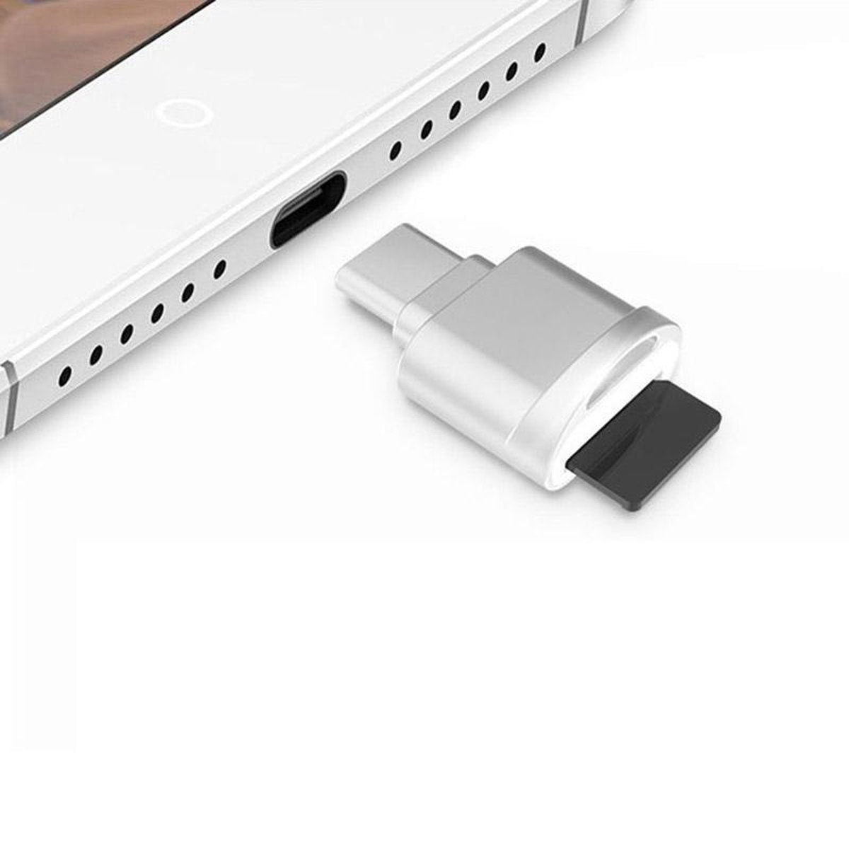 Micro SD (TF) naar USB-C (tpe-C) Geheugenkaart Lezer voor o.a. Macbook