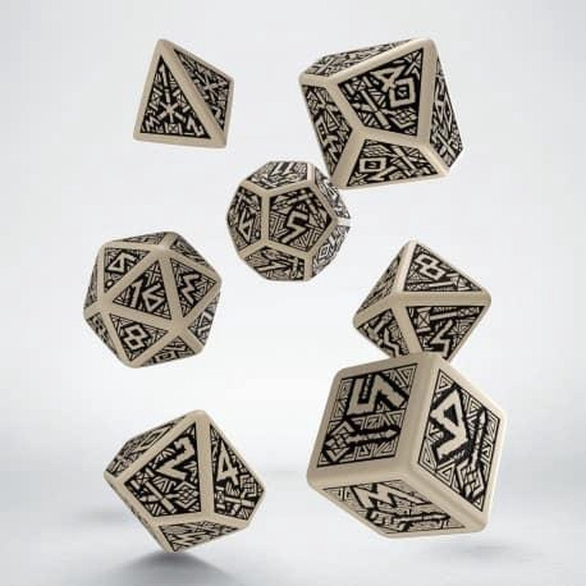 Polydice Set Q-Workshop Dwarven Beige & Black