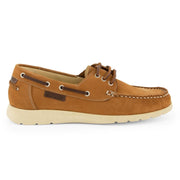 Travelin Seaport - Dames Instappers - Leren Moccasins met veter - Cognac - Maat 41