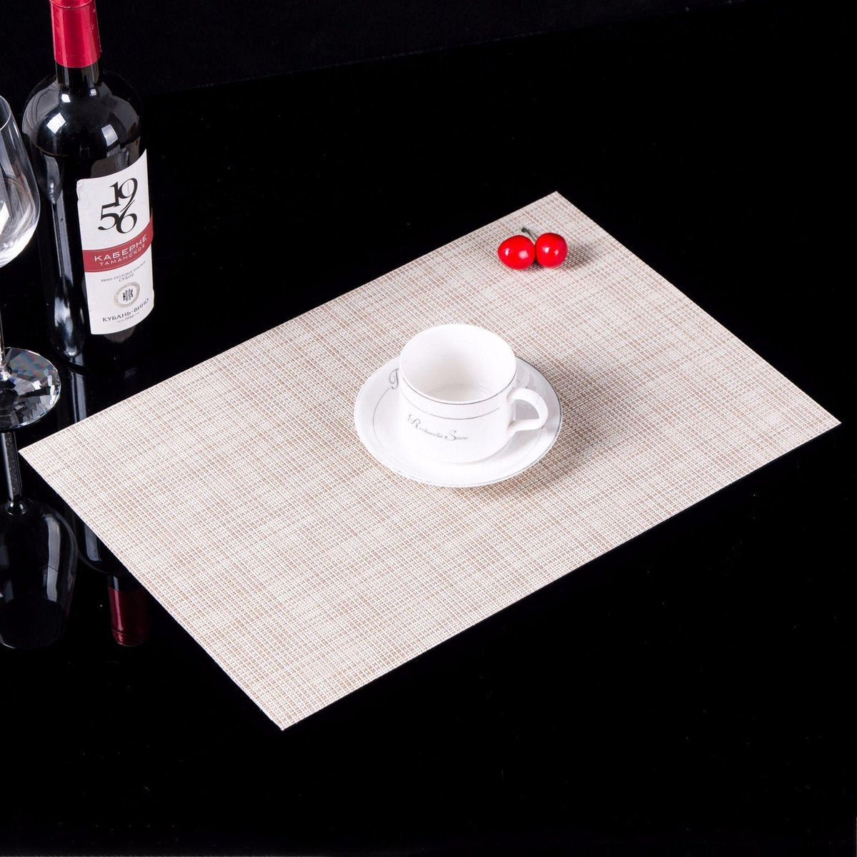 Eyzo Hittebestendige en Antislip PVC Placemats / Pannenonderzetter - 3-pack Beige