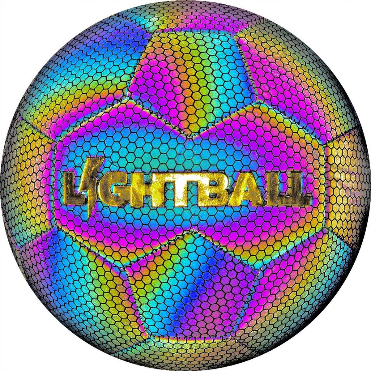 Lightball™ Lichtgevende Voetbal - opgepompt - Voetbal - Holografisch - Reflecterende - Maat 5 - Bal - Wit/Zwart/Roze/Blauw/Geel - Cadeau