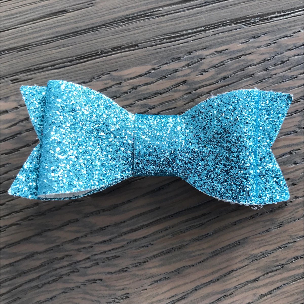 Haarclip Glitter Strik Medium Licht Blauw