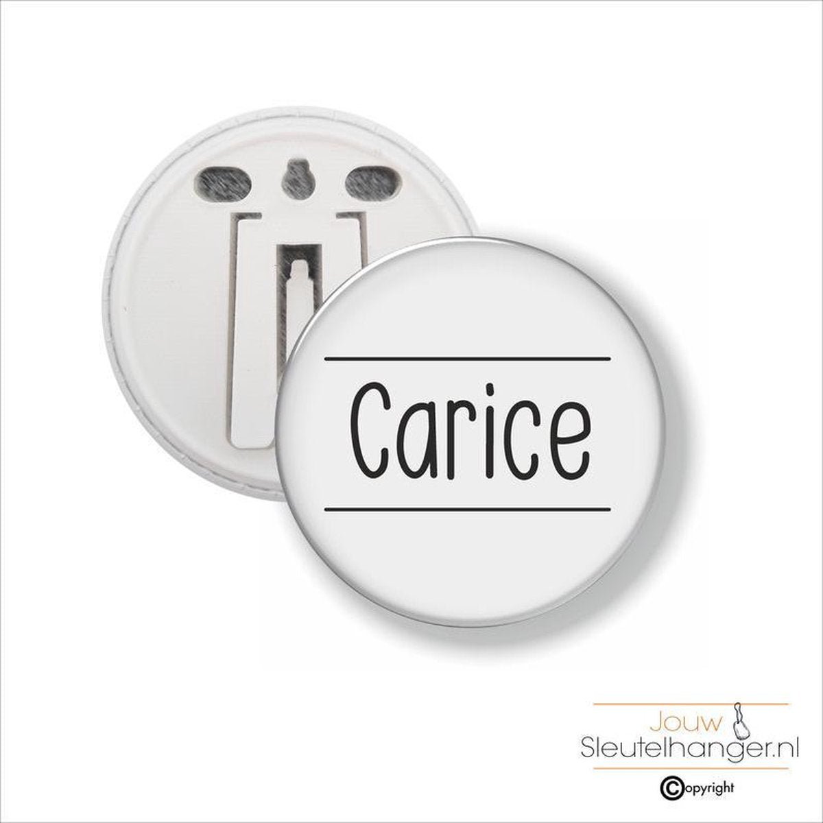 Button Met Clip 58 MM - Carice