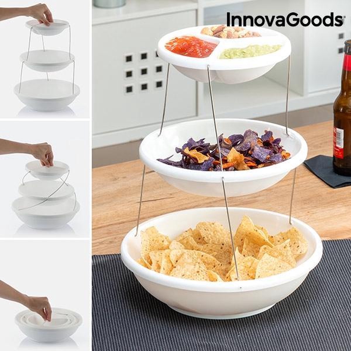 InnovaGoods Draaibare Opvouwbare Kommenset