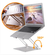 R2B Laptop Standaard verstelbaar en opvouwbaar -  10 t/m 17 inch - Zilver