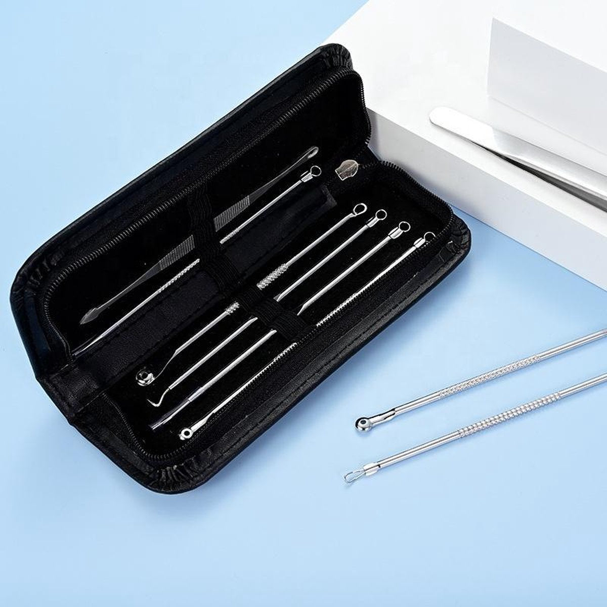 Pimple Popper set - mee-eters & acne verwijderings set- 9 delig RVS