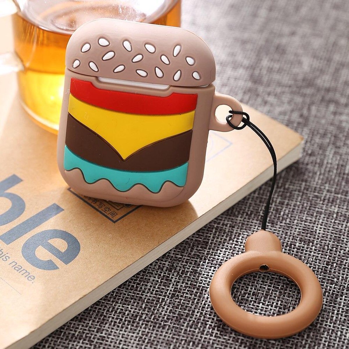 Airpods Hoesje | Airpods Case | Japanse Cartoon Kawaii Stijl Cute | Hamburger | Cadeau | Cadeautjes