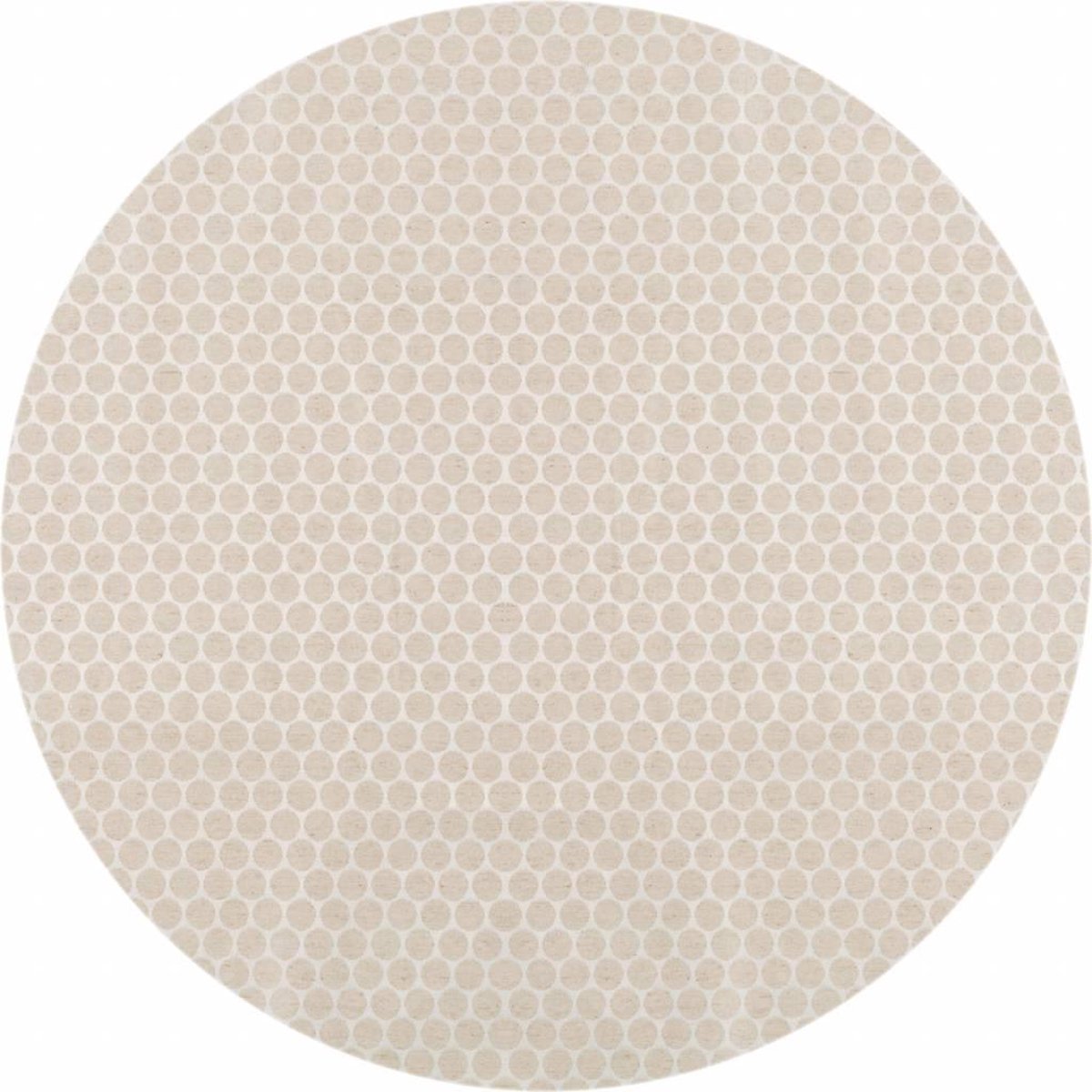 MixMamas Rond Tafelkleed Gecoat Jacquard - Ø 160 cm - Linnen Stippen - Beige