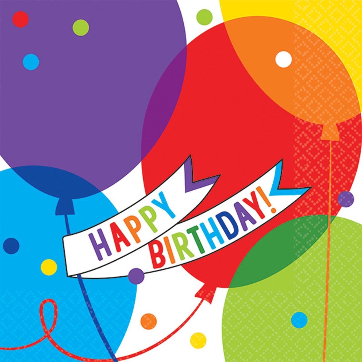 36 Beverage Napkins Balloon Bash 25 x 25 cm