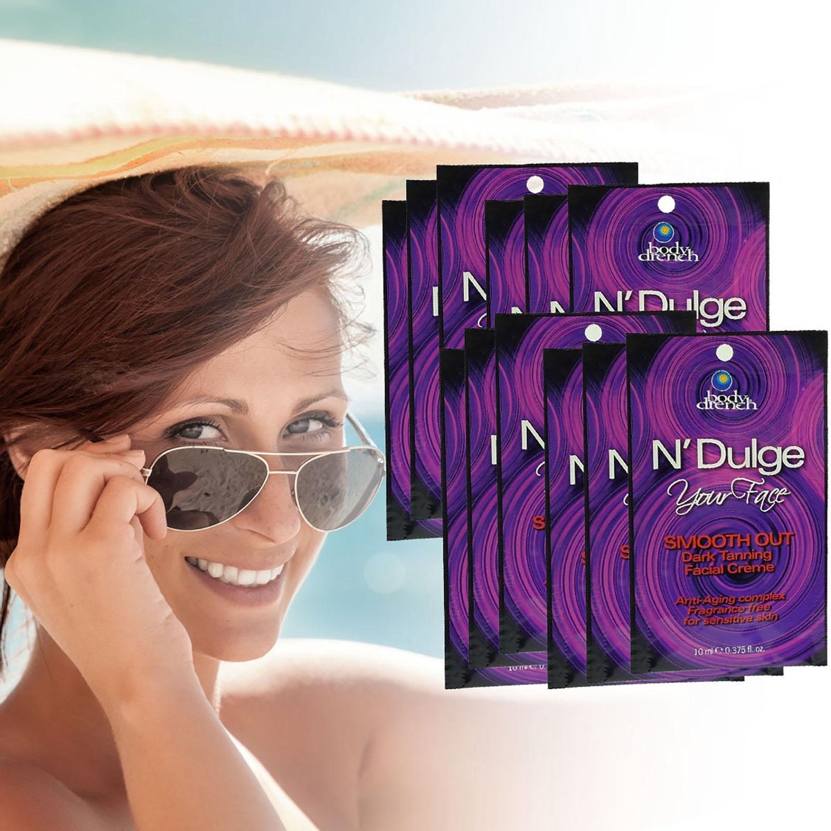 Body Drench NDulge Your Face Smooth Out Tanning Cream Travel Multipack 12x10ml