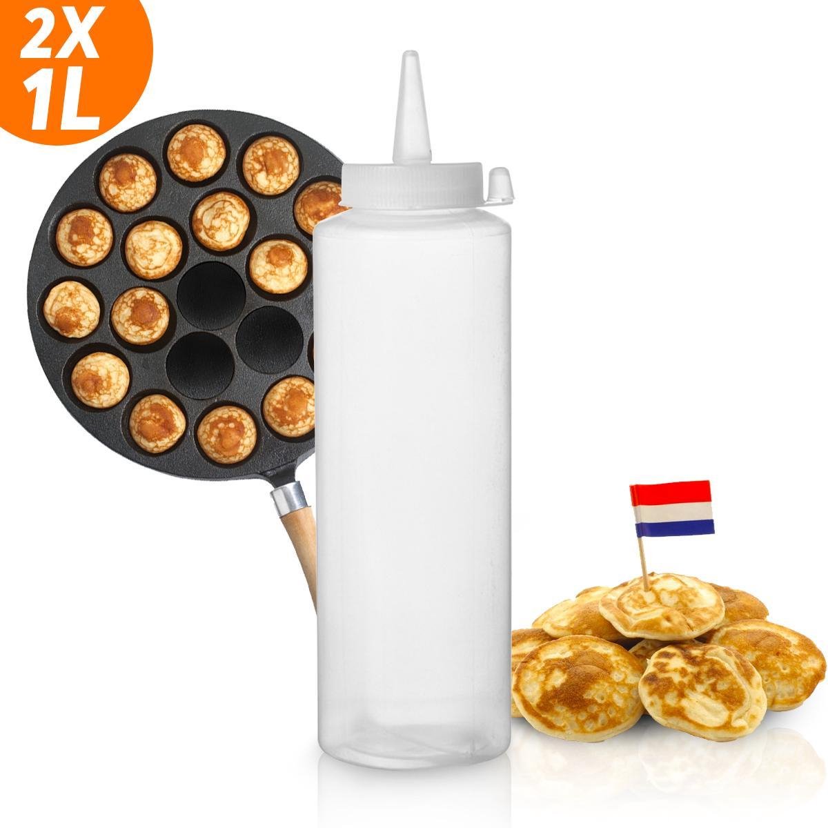 Innovaland  2X Doseerfles 1L - Knijpfles - Voor Beslag