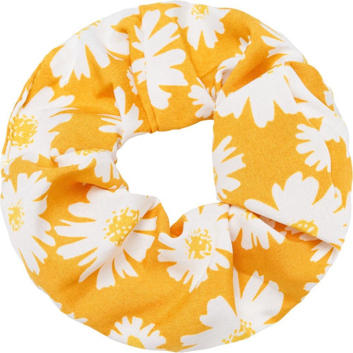 Damesdingetjes - scrunchie - Florien - Geel wit - Haarelastiek - Ook te gebruiken als armbandje - Back to the 90's!