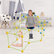 BOTC Constructie speelgoed - 36 ballen + 51 sluitstukken + kleed - Bouw Je Eigen Den Kit Tent - DIY