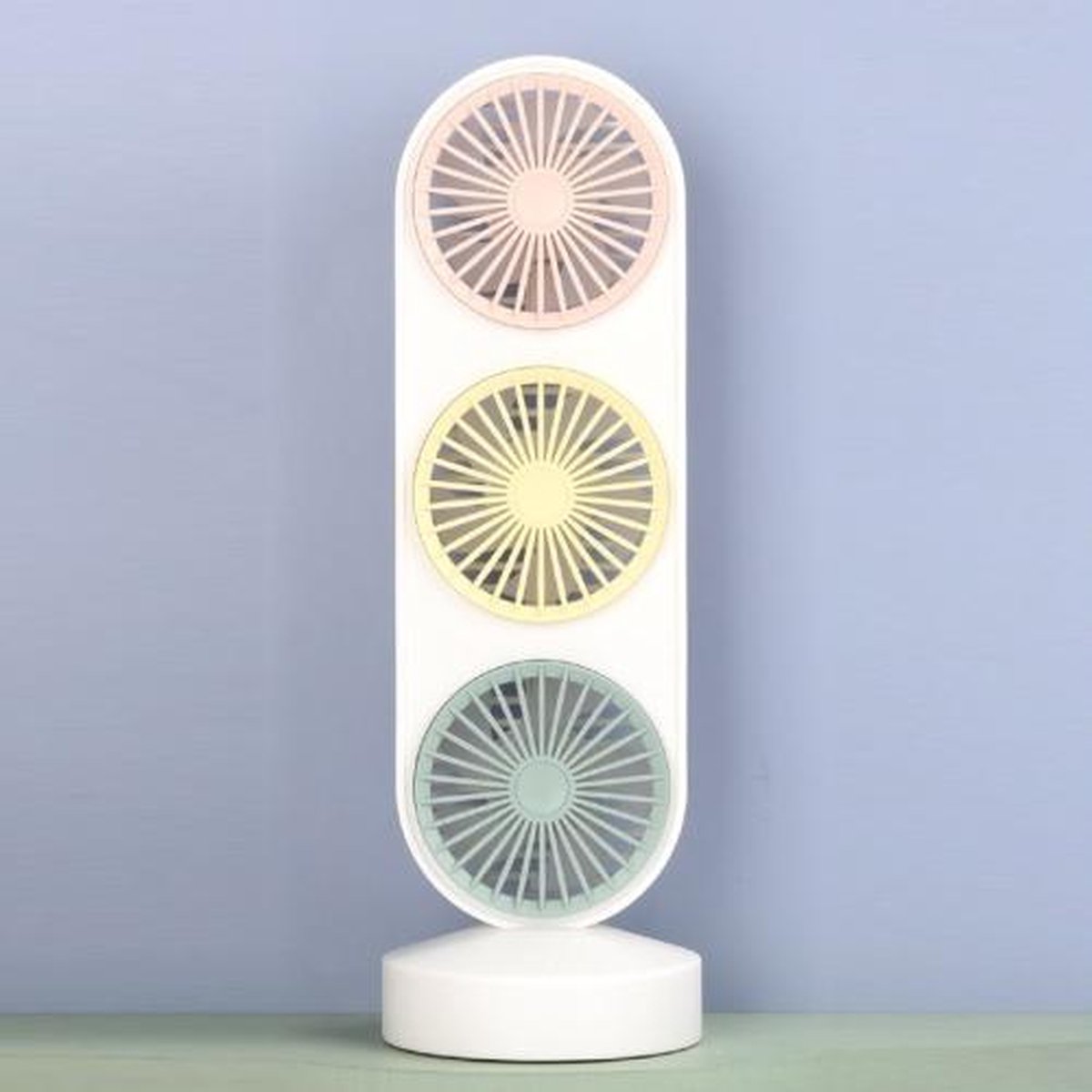 Slaapzaal voor studenten Office Desktop Mini driekoppige ventilator (wit)