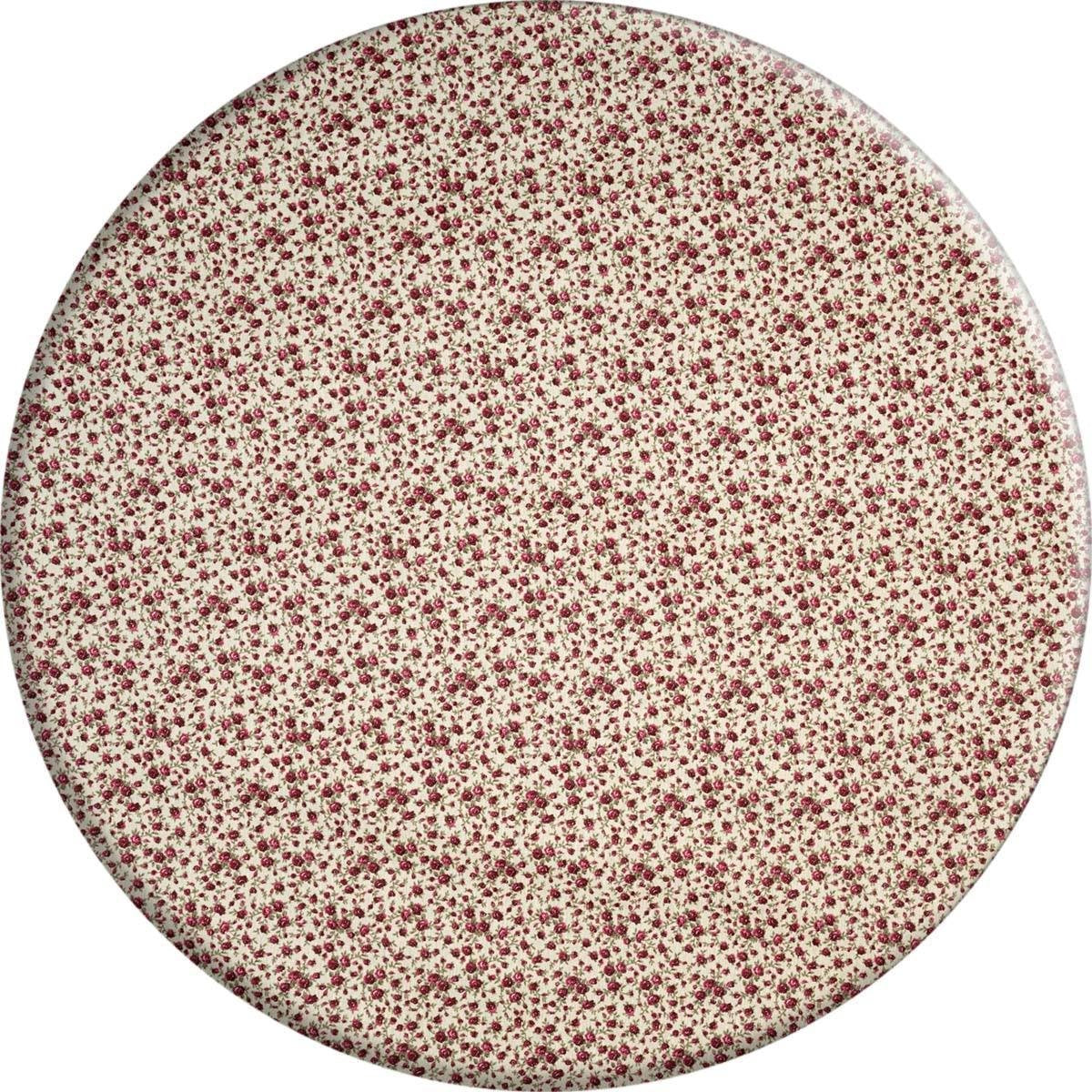 MixMamas Rond Tafelkleed Gecoat - Ø 160 cm - Roosjes Granaat rood
