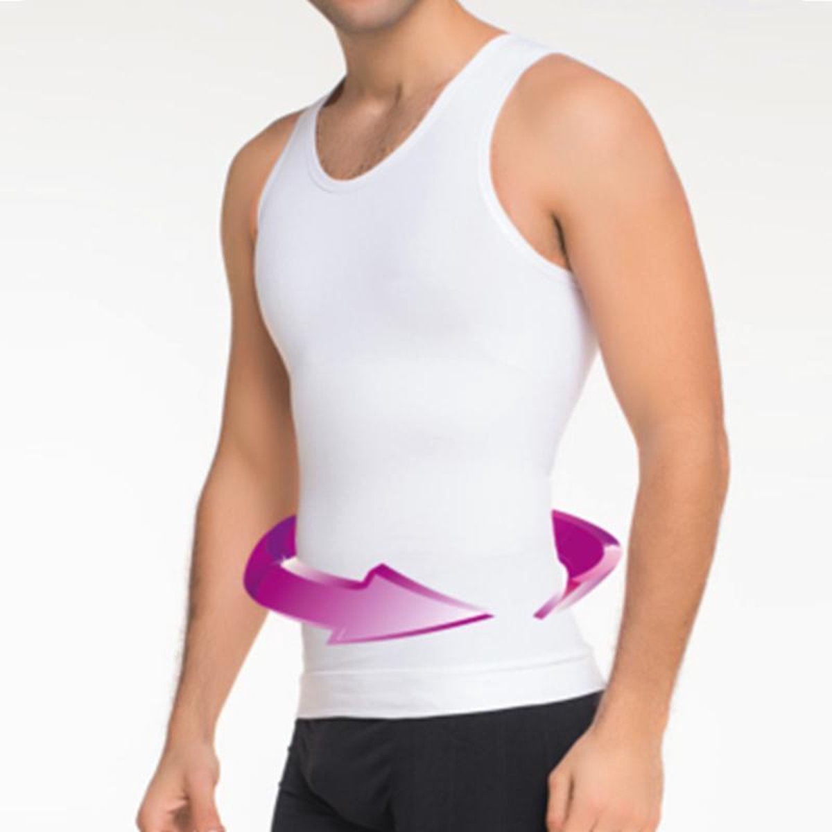 Linorie Corrigerend Shirt Mannen Shapewear Hemd - Wit - 2XL