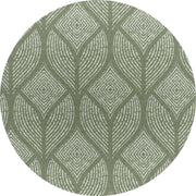 MixMamas Rond Tafelkleed Gecoat Jacquard- Ø 160 cm – Ogee - Groen / Grijs