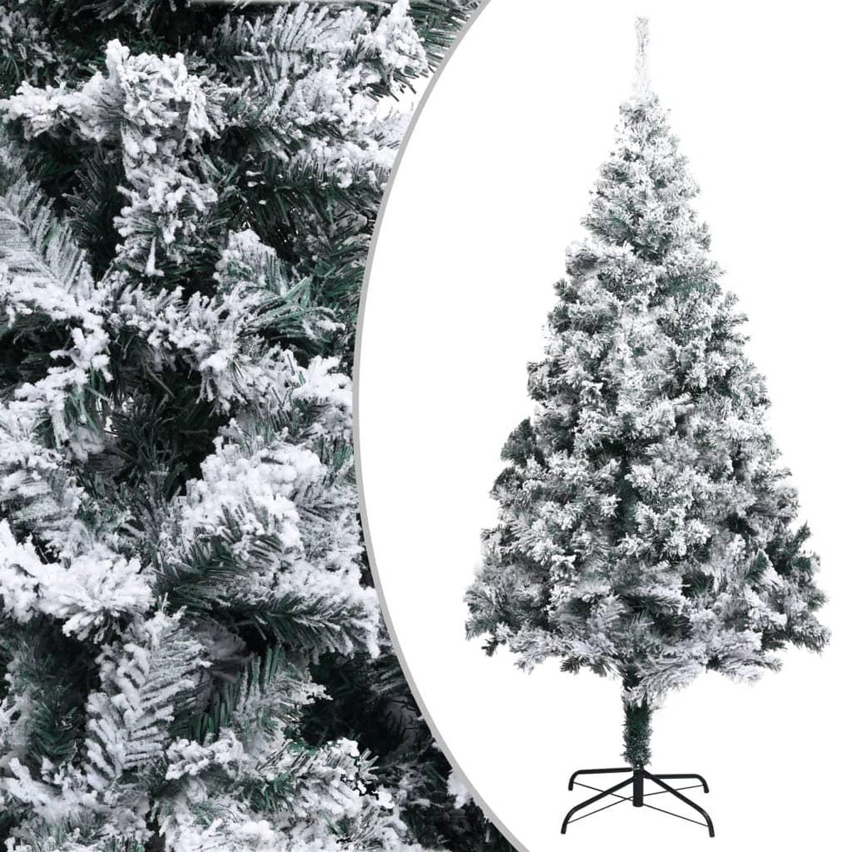 Medina Kunstkerstboom met sneeuwvlokken 210 cm PVC groen