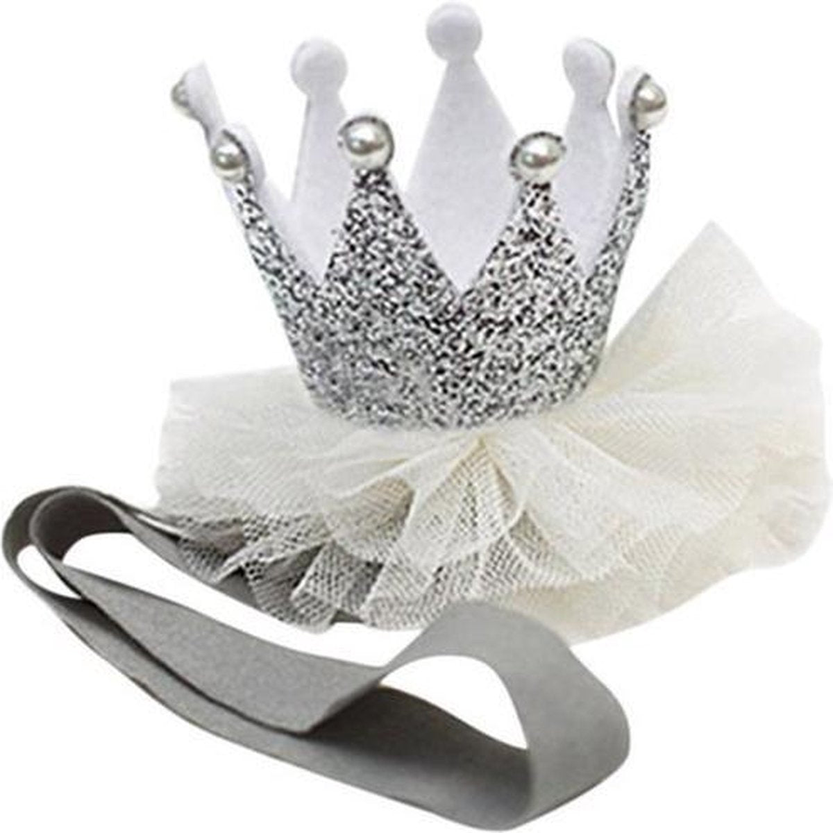 Haarband Baby - Kroontje - Zilver
