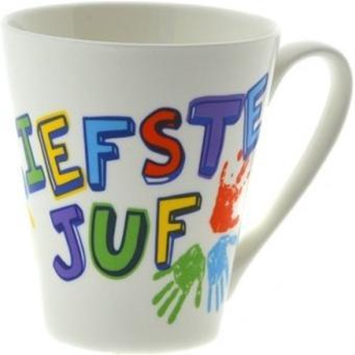 Mok Liefste juf wit 10 cm